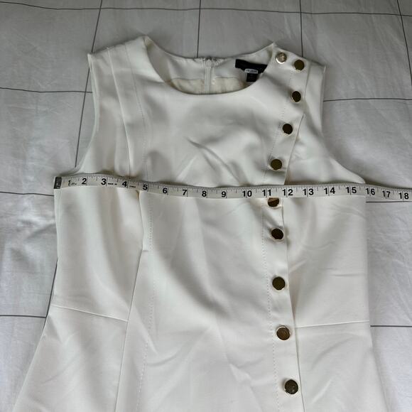 Banana Republic Dress Womens 6 White Cream Sleeveless Sheath Button Down Classic - Picture 7 of 10